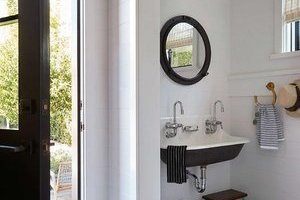 pool-house-bathroom-with-shiplap-walls-and-trough-sink